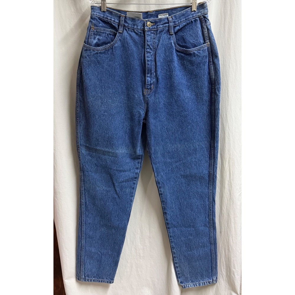 Vintage Bill Blass High Waisted Tapered Leg Jeans Medium Wash Denim Reg Fit 16